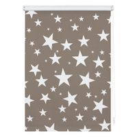 Rollo Klemmfix, ohne Bohren, Verdunkelung, Sterne - Grau-Weiß, 60 cm x 180 cm (B x L)