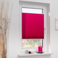 Plissee Klemmfix, ohne Bohren, verspannt - Fuchsia, 90 cm x 130 cm (B x L)