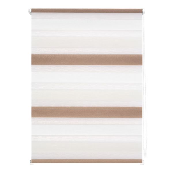 Duo-Rollo Klemmfix, ohne Bohren, Bunt - Creme - Weiß - Braun, 60 x 150 cm (B x L)