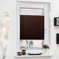 Plissee Klemmfix, ohne Bohren, verspannt - Braun, 90 cm x 210 cm (B x L)