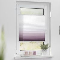 Plissee Klemmfix, ohne Bohren, verspannt, Farbverlauf - Taupe Weiß, 120 cm x 130 cm (B x L)