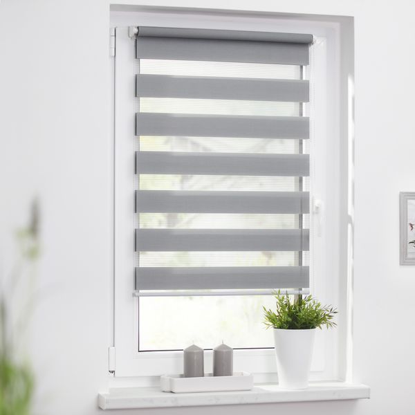 Duo-Rollo Klemmfix, ohne Bohren - Grau, 90 cm x 220 cm (B x L)