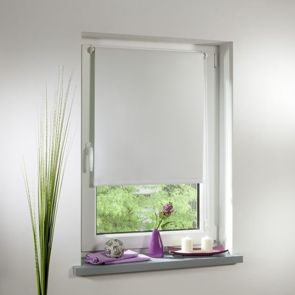 Thermo-Rollo Klemmfix, ohne Bohren, Verdunkelung - Weiß, 90 cm x 220 cm (B x L)