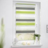 Duo-Rollo Klemmfix, ohne Bohren, Bunt - Grün - Grau - Anthrazit, 90 x 220 cm (B x L)