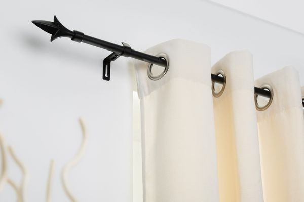 Gardinenstange Lilie, 16 mm, ausziehbar 130 - 240 cm - Schwarz