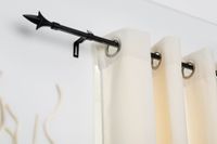 Gardinenstange Lilie, 16 mm, ausziehbar 130 - 240 cm - Schwarz