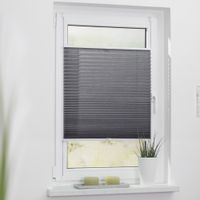 Plissee Klemmfix, ohne Bohren, verspannt - Grau, 70 cm x 130 cm (B x L)
