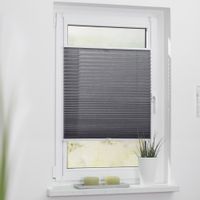 Plissee Klemmfix, ohne Bohren, verspannt - Grau, 80 cm x 130 cm (B x L)