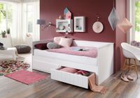 Funktionsbett Timmi 90/180 x 200 cm Liegefläche u. 2 Schubladen Ausf. Weiß