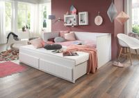 Funktionsbett Timmi 90/180 x 200 cm Liegefläche u. 2 Schubladen Ausf. Weiß
