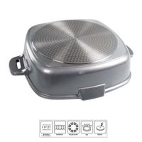 FUTURE Eckpfanne mit Siebglasdeckel, 2 Thermogriffschützer