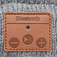 Beanie mit Bluetooth Kopfhörer, hellgrau
