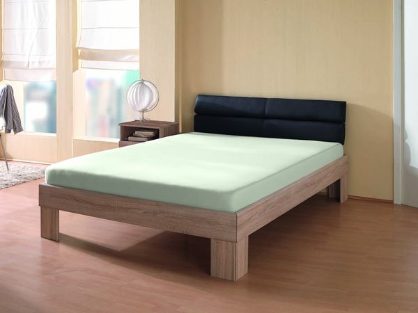Jersey Spannbettuch Aloe Vera 140-160x200 cm, Farbe stein