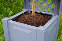 KHW Pflanzkasten 43 cm mit Spalier, grau