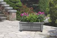 KHW Calypso Pflanzkasten auf Rollen mit Bewässerungssystem + Spalier, grau