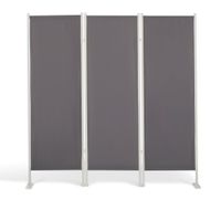 3tlg. Paravent Stellwand aus Polyester, ca. 150 x 156 cm - Anthrazit