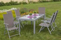 7tlg. Amalfi Klappsessel Set, taupe