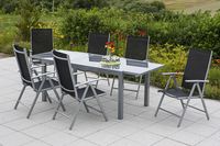 7tlg. Amalfi Klappsessel Set, schwarz