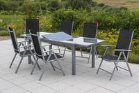 7tlg. Amalfi Klappsessel Set, schwarz