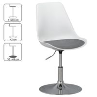 KORSIKA | Drehsessel Esszimmerstuhl Weiß/Grau | Drehstuhl höhenverstellbar