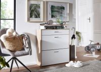 Schuhschrank MDF Sonoma Eiche 80 cm Schuhregal Schuhkipper Design Schuh-Kommode modern Sideboard Schuhablage