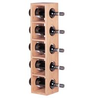 Weinregal Massiv-Holz Akazie Flaschen-Regal Wandmontage für 5 Flaschen Holzregal modern mit Ablage 70 cm