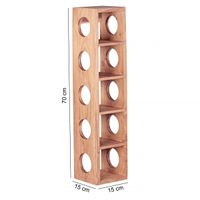 Weinregal Massiv-Holz Akazie Flaschen-Regal Wandmontage für 5 Flaschen Holzregal modern mit Ablage 70 cm
