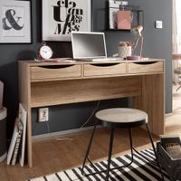 Schreibtisch 120 cm Design Bürotisch Sonoma Eiche modern Jugendschreibtisch 3 Schubladen & Stauraum platzsparend