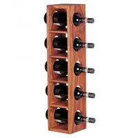 Weinregal Massiv-Holz Sheesham Flaschen-Regal Wandmontage für 5 Flaschen Holzregal modern mit Ablage 70 cm