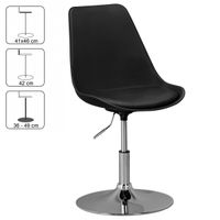 KORSIKA | Drehsessel Esszimmerstuhl Kunstleder Schwarz | Drehstuhl höhenverstellbar