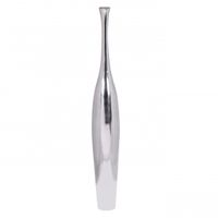 Deko Vase Bottle L Design Alu Aluminium-Dekoration Wohndeko modern Blumenvase silber Tischdeko Designvase