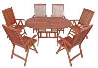 Harms Set Stockholm 7 tlg. / 6x 985017 Hochlehner / 1x 985013 Tisch