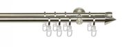 Stilgarnitur Gardinenstange Kegel 16 mm Ø, 200 cm, edelstahl-optik