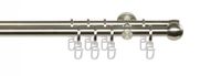 Stilgarnitur Gardinenstange Kugel 16 mm Ø, 120 cm, edelstahl-optik