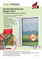 EASYmaxx Moskitonetz 150x130cm schwarz für Fenster mit Magnetbefestigung