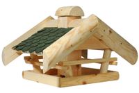 Vogelhaus mit Futtersilo, Spitzdach