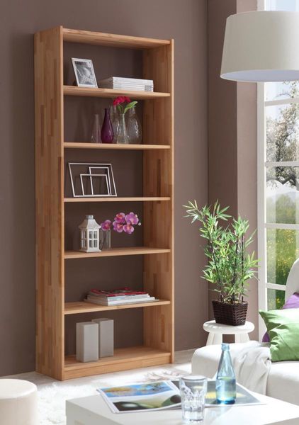 Standregal Simon Buche massiv Natur 213 cm hoch