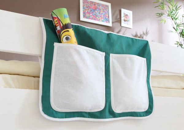Bett-Tasche für Hoch- und Etagenbetten "dunkelgrün-weiß (Goal)"