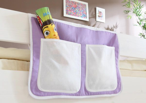 Bett-Tasche für Hoch- und Etagenbetten "lila-beige"