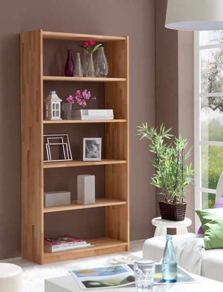 Standregal Simon Buche massiv Natur 179 cm hoch