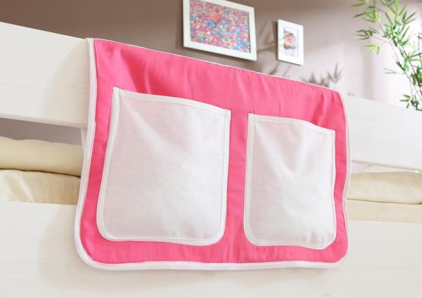 Bett-Tasche für Hoch- und Etagenbetten "rosa-weiß"