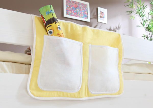 Bett-Tasche für Hoch- und Etagenbetten "gelb-weiß"