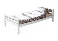 Einzelbett "Nadine" Kiefer massiv weiß 90x200
