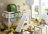 Podestbett mit Rutsche "Tino" Buche weiß "Safari"