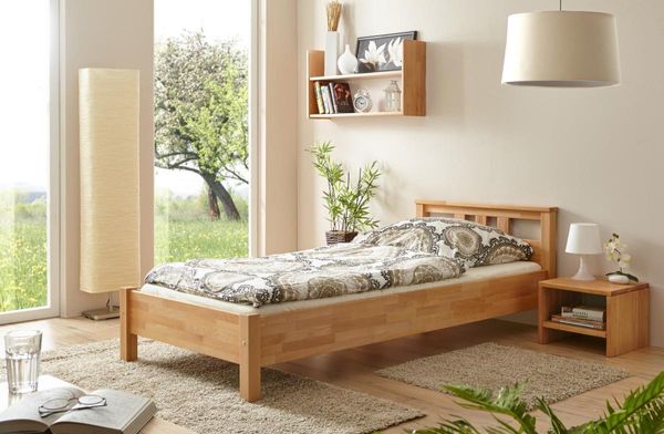 Einzelbett "Merci" 100x200 Buche bio geölt