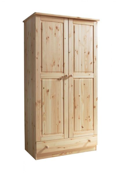 Kleiderschrank "Moritz" 2-türig Kiefer Natur