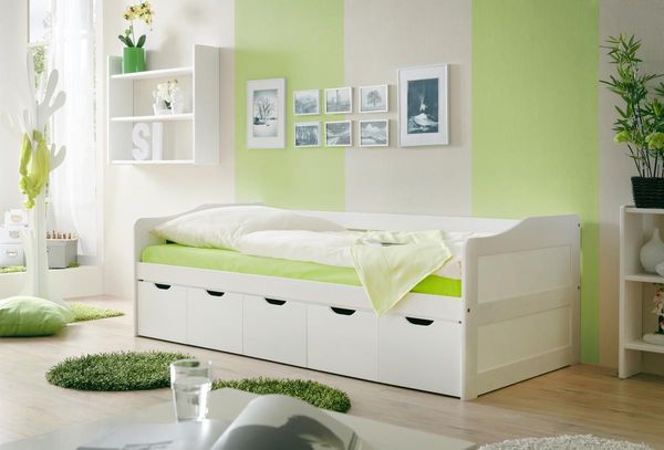 Sofabett mit Schubkästen "Maria" weiß