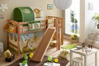 Podestbett mit Rutsche "Tino" Buche Natur Safari