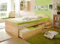 Schubkastenbett "Erna" Kiefer Natur 90x200