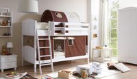 Etagenbett "Erni" Country Kiefer weiß "braun-beige"